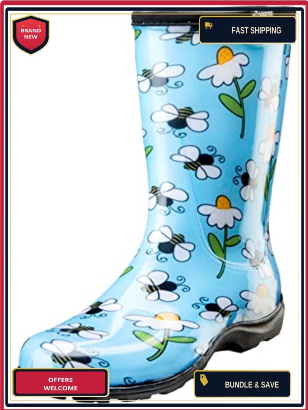 Waterproof Mid-Calf Rain Boots for Women - Garden & Outdoor